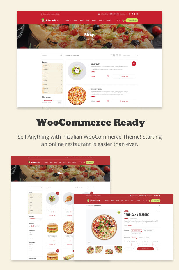 Piizalian - Fast Food Restaurant WordPress Theme