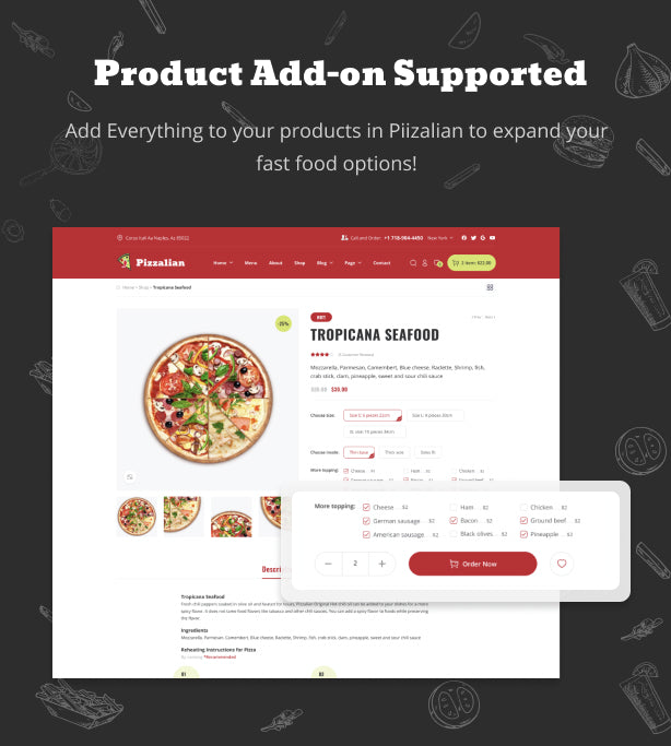 Piizalian - Fast Food Restaurant WordPress Theme